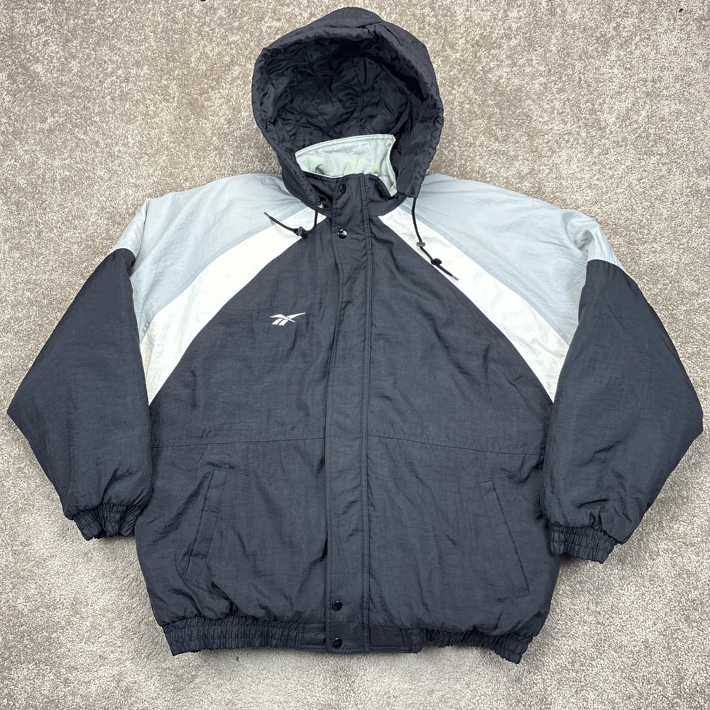 Vintage 90s Reebok Full‎ Zip Puffer Jacket XL